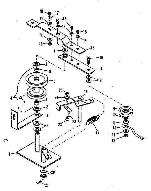 Craftsman 84224062 pulley assembly diagram