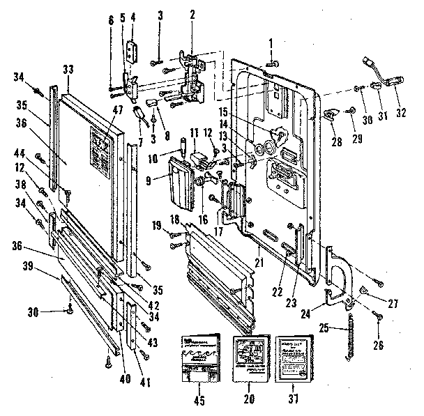 Kenmore 587733200 door details diagram