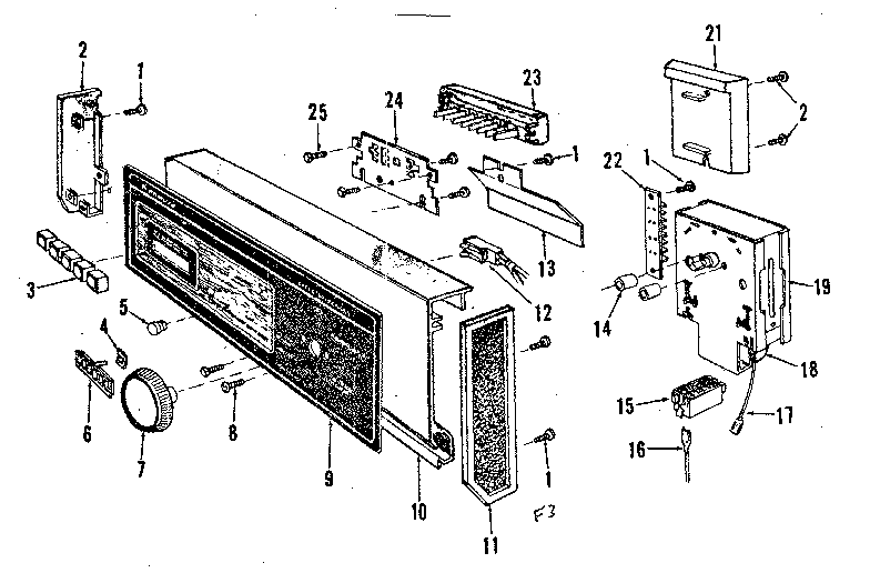 Kenmore 587733200 control panel details diagram