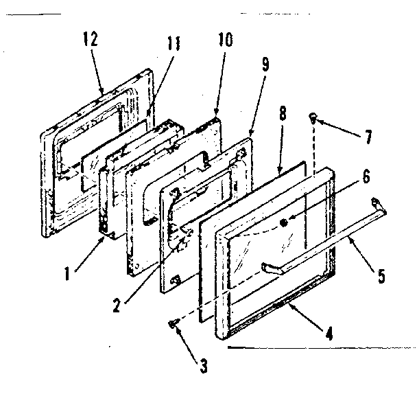 Kenmore 2784268590 lower & upper oven door section diagram