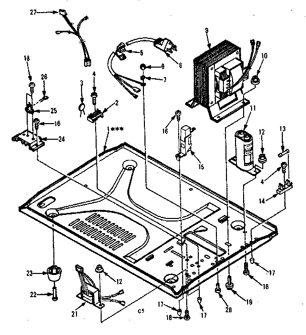 Kenmore 5648898510 microwave parts diagram