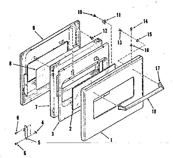 Kenmore 2784218411 visi-bake oven door diagram