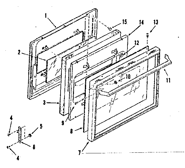 Kenmore 2784218411 full glass oven door diagram