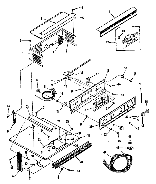 Kenmore 2784278590 control panel section diagram