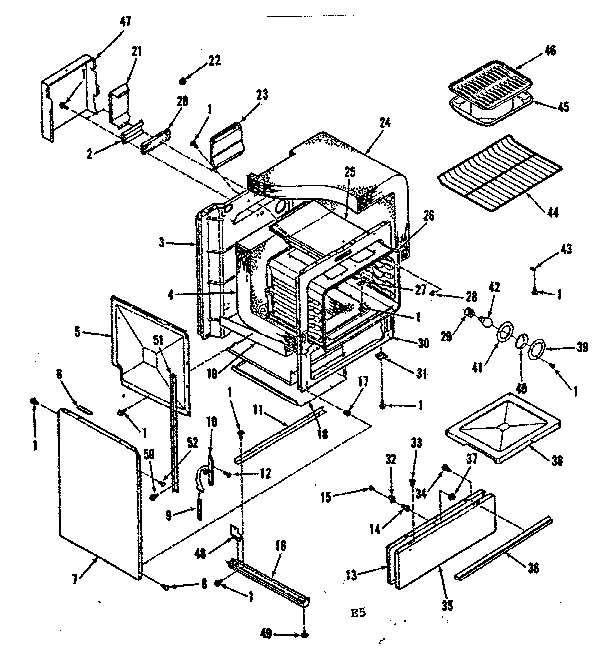 Kenmore 9117898510 oven body section diagram