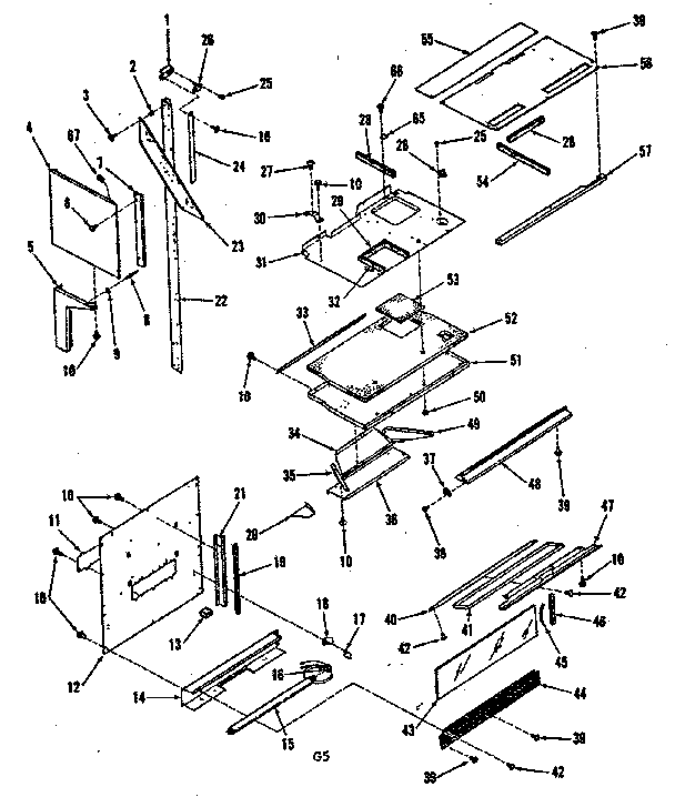 Kenmore 9117898510 upper oven pedestal section diagram