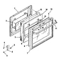 Kenmore 2783248215 full glass upper oven and lower broiler door section diagram