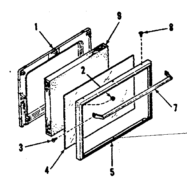 Kenmore 9117148510 oven door section diagram