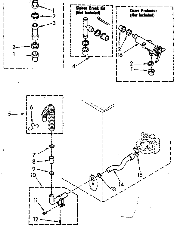 Kenmore 11083372610 water system parts (non-suds only) diagram
