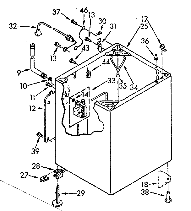 Kenmore 11082383620 cabinet parts diagram