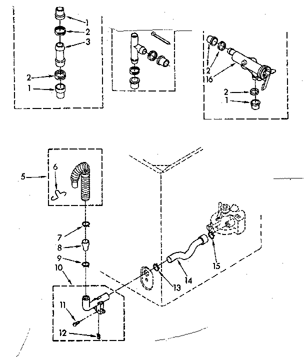 Kenmore 11082383620 water system parts (non-suds only) diagram