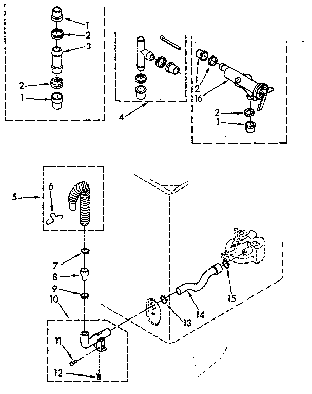 Kenmore 11082383210 water system parts (non-suds) diagram