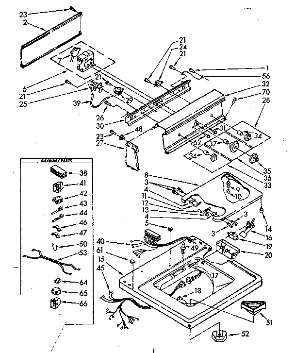 Kenmore 11083372720 top and console parts diagram