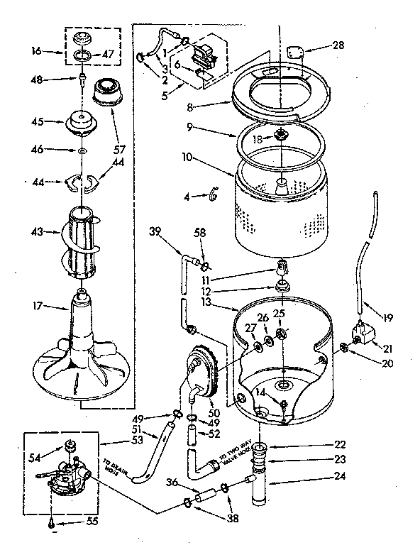 Kenmore 11083372720 tub and basket parts (suds only) diagram