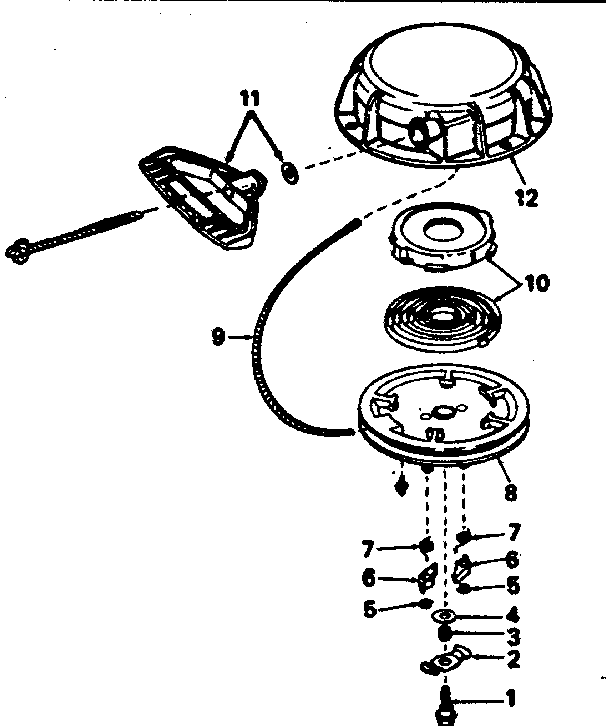 Craftsman 536882701 rewind starter no. 590573 diagram