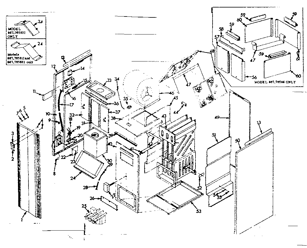 Kenmore 867765811 furnace assembly diagram