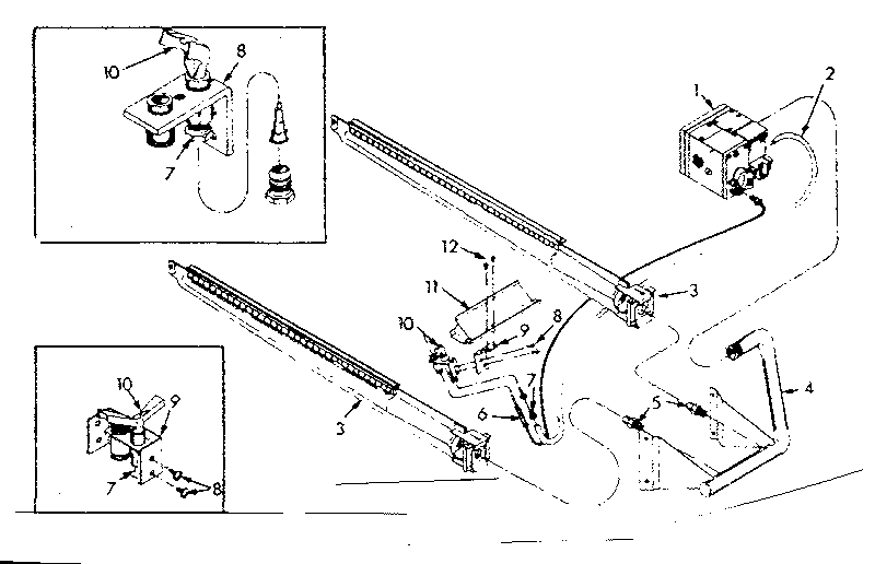 Kenmore 867766821 burner & manifold assembly diagram