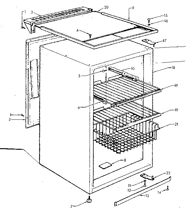 Kenmore 1066594130 cabinet parts diagram