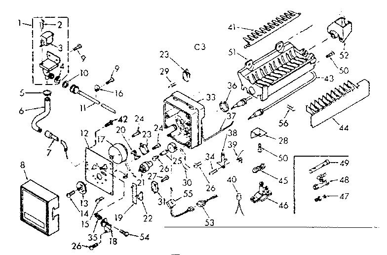 Kenmore 1066685421 icemaker parts diagram