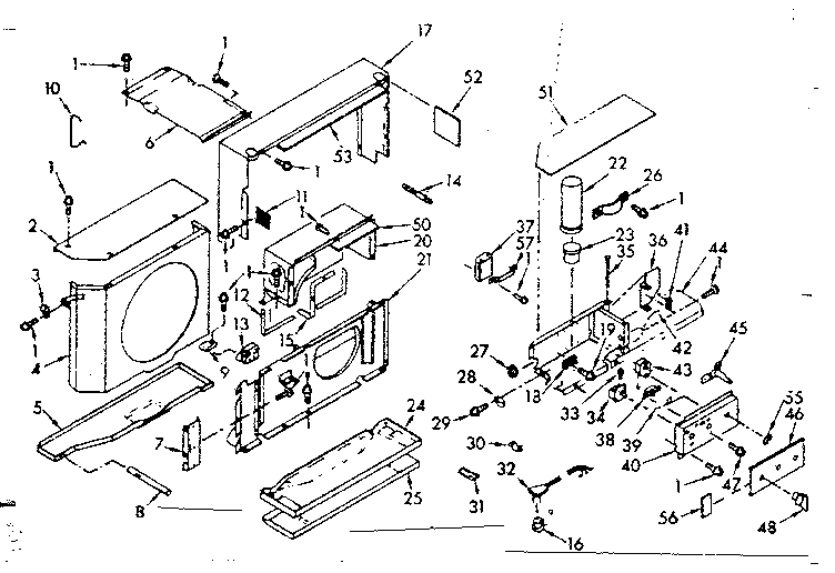 Kenmore 10668131 air flow parts diagram