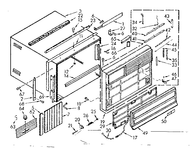 Kenmore 10670171 cabinet parts diagram