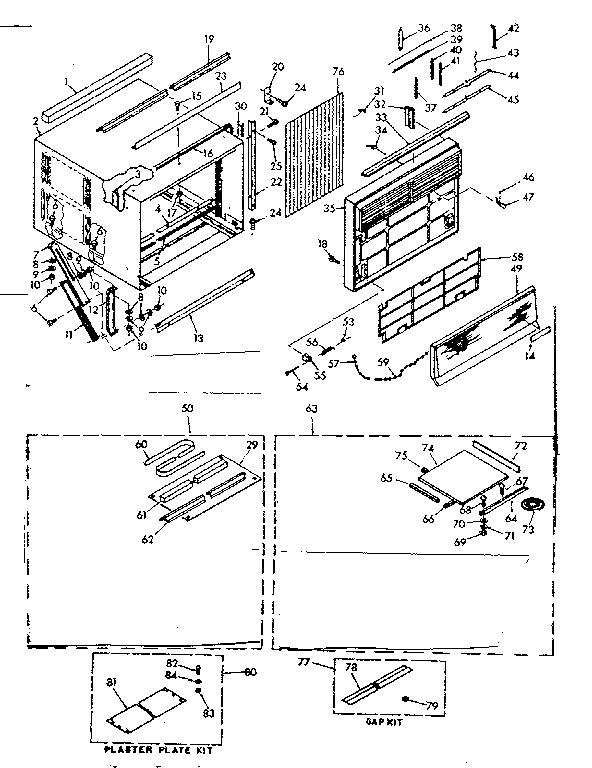 Kenmore 10670221 cabinet parts diagram