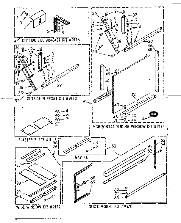 Kenmore 10670600 accessory kit parts diagram