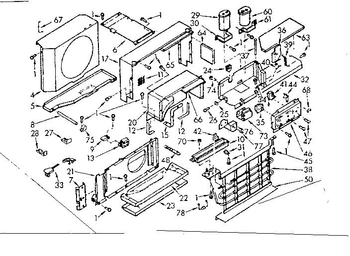 Kenmore 10670770 air flow parts diagram