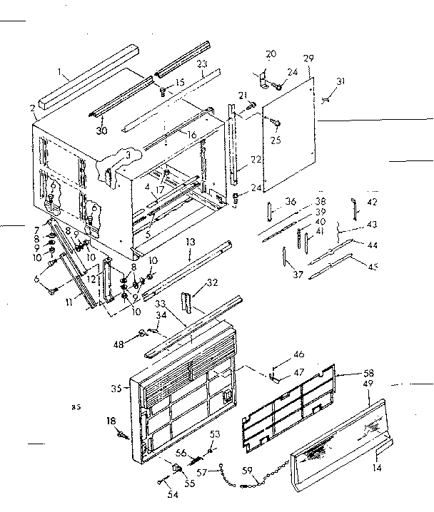 Kenmore 10670780 cabinet parts diagram