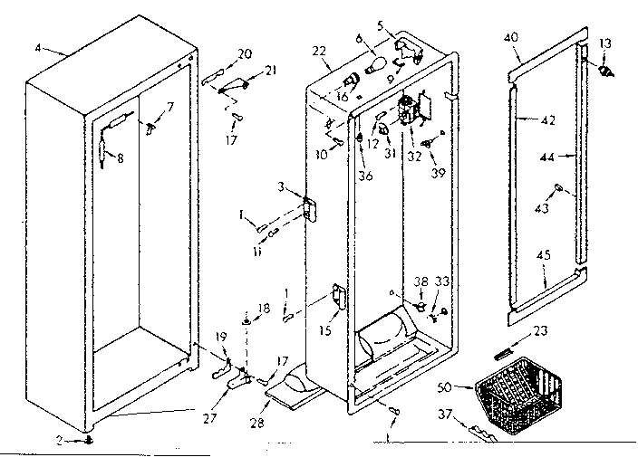 Kenmore 106720120 cabinet parts diagram