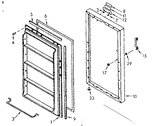 Kenmore 106720120 door parts diagram