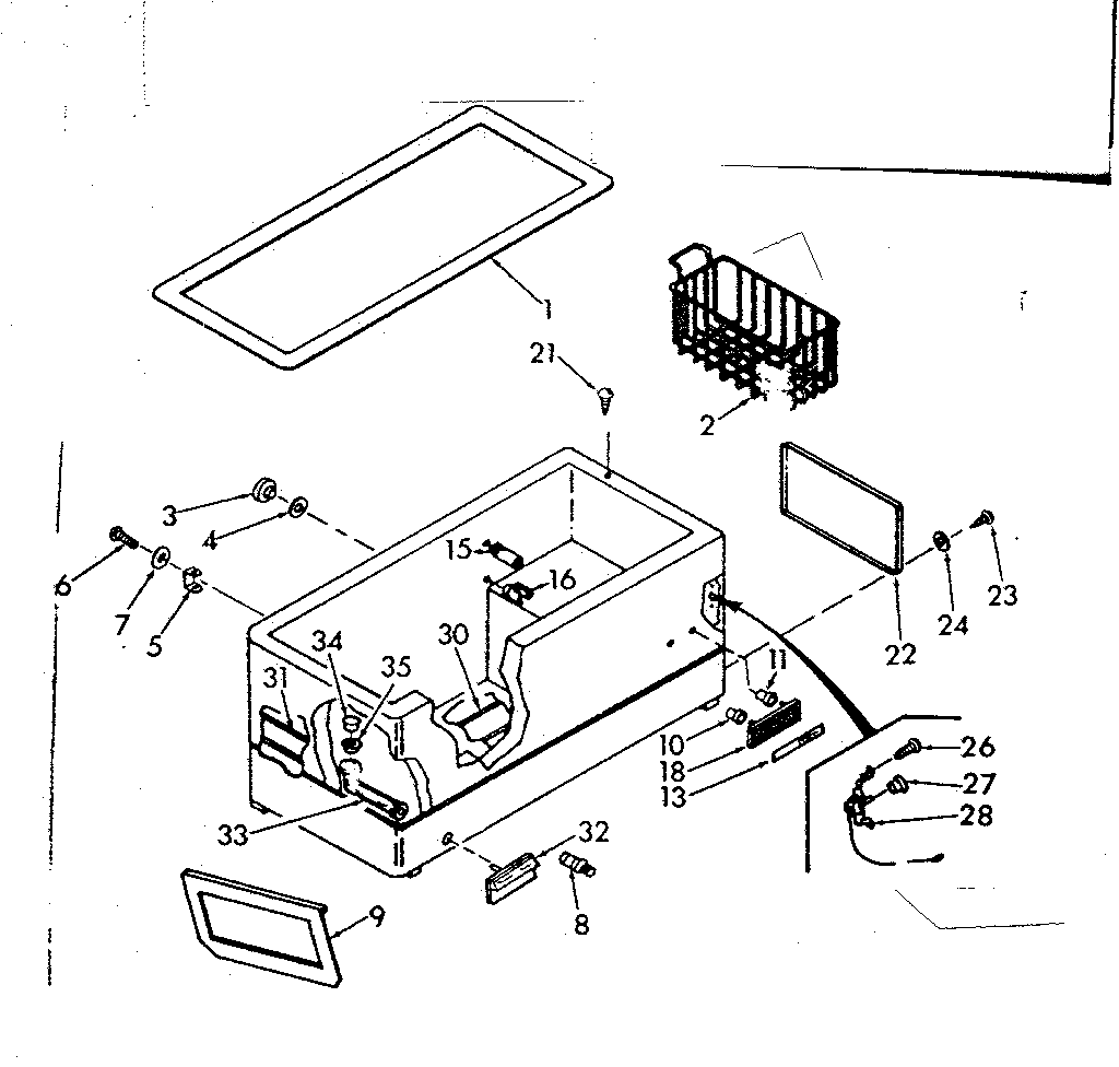 Kenmore 198710120 cabinet parts diagram