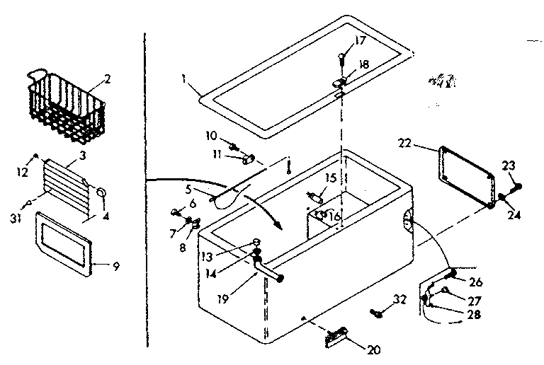 Kenmore 198710620 cabinet parts diagram
