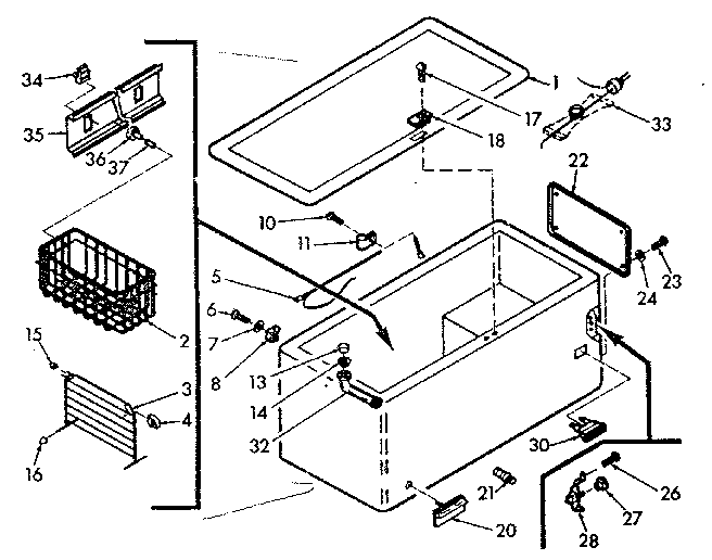 Kenmore 198710640 cabinet parts diagram