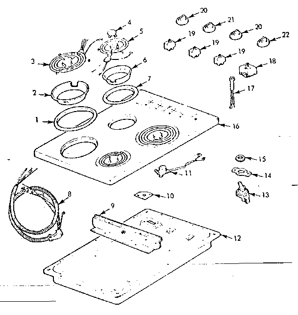 Kenmore 1034143200 counter top and element diagram