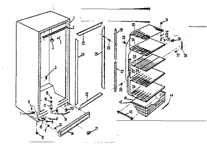 Kenmore 757628920 cabinet parts diagram