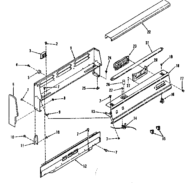 Kenmore 9117398710 backguard section diagram