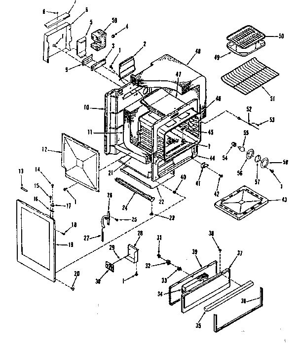 Kenmore 9117398710 oven body section diagram