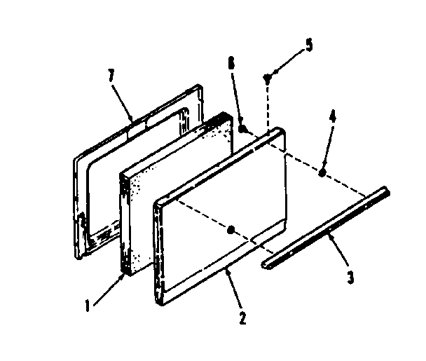 Kenmore 9116208710 oven door section diagram
