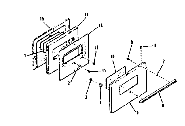 Kenmore 9119148710 oven door section for model number 911.9168710 diagram