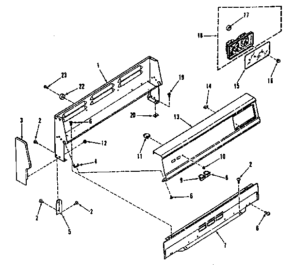 Kenmore 9117278710 backguard section diagram