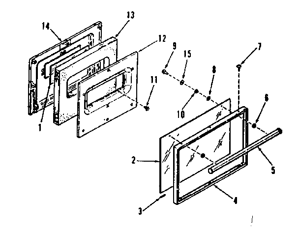 Kenmore 9117278710 oven door section diagram
