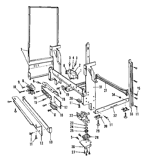 Kenmore 5871536580 frame details diagram