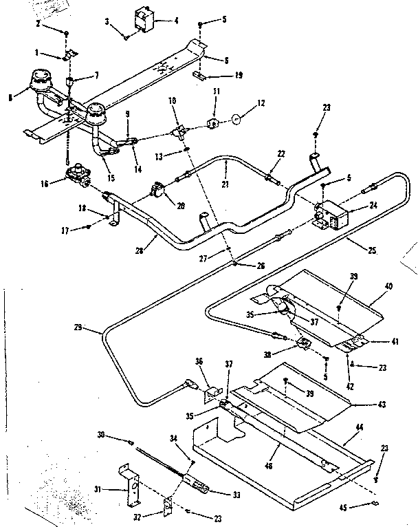 Kenmore 2783548690 burner section diagram