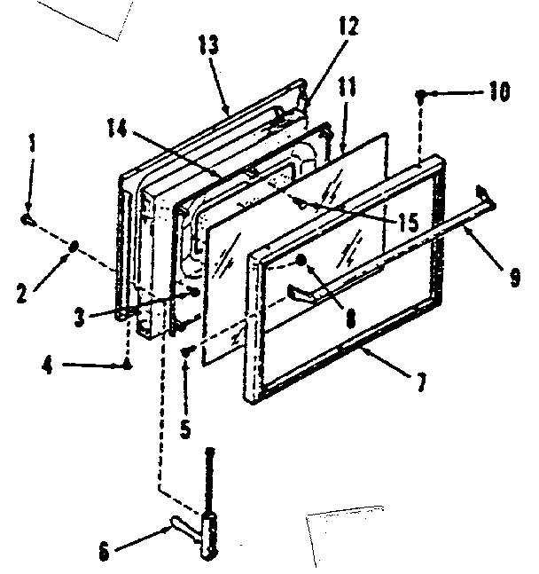 Kenmore 2783548690 oven door section diagram