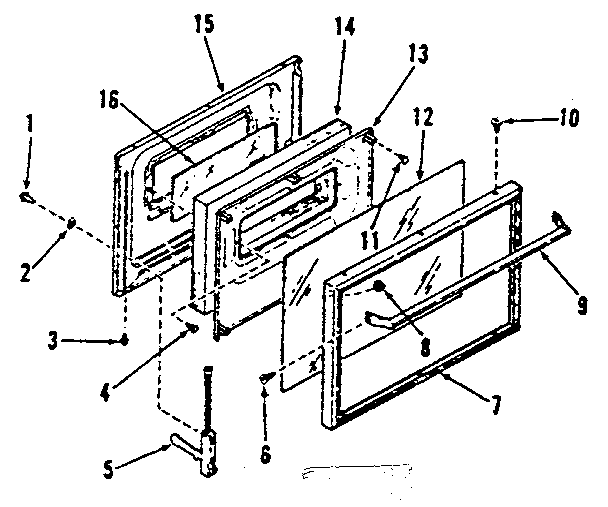 Kenmore 2783548690 oven door section diagram