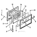 Kenmore 9113548691 oven door section diagram