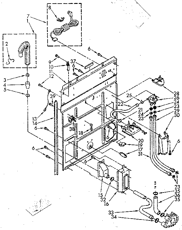 Kenmore 11082683820 rear panel parts diagram