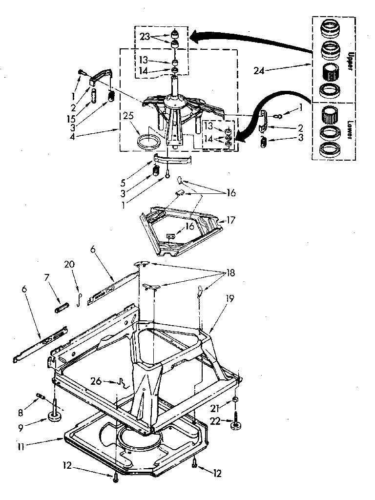 Kenmore 11082683820 machine base parts diagram