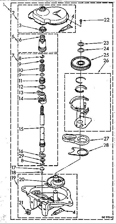 Kenmore 11082683820 gearcase parts diagram